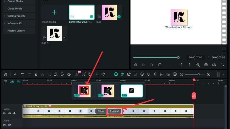 open the edit window if needed