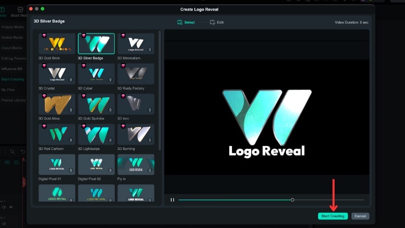 choose a logo reveal template