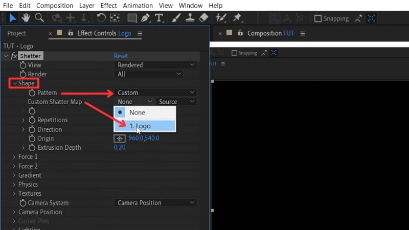 change the shape pattern to custom