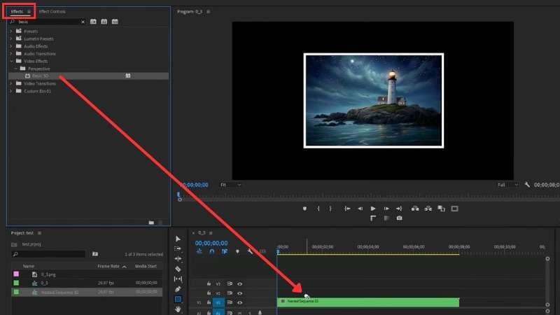 appliquer l'effet 3D basique