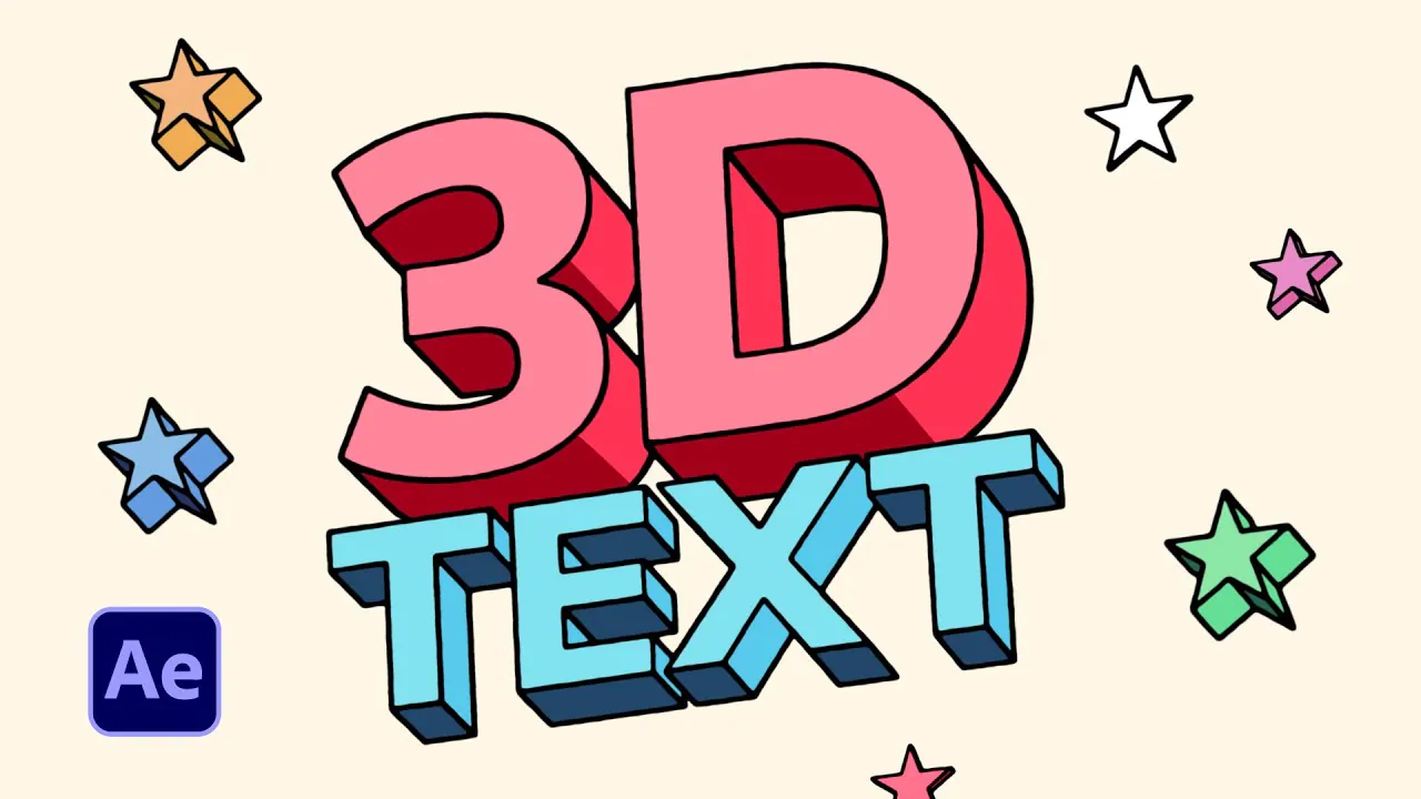 3d letters in after effects 