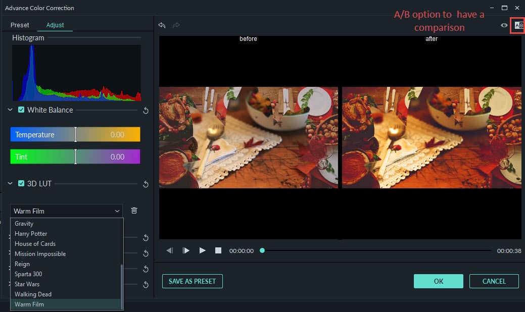 quickly swithc between luts davinci resolve