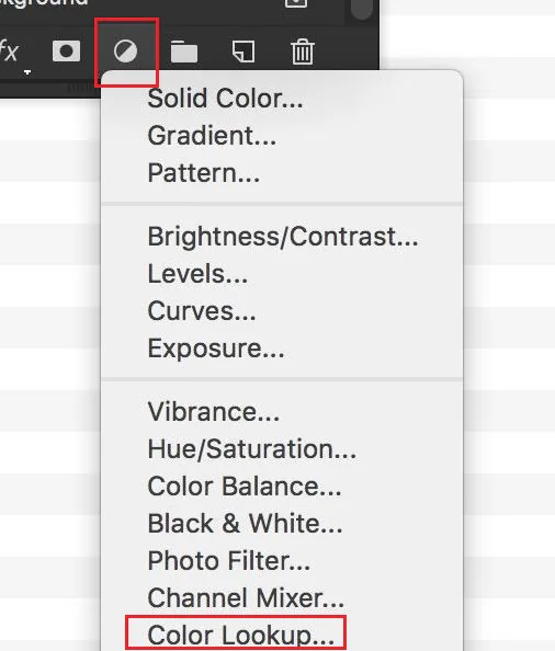 color lookup adjustment layer