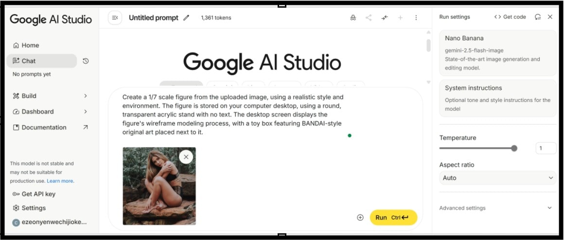 add an image and enter a prompt