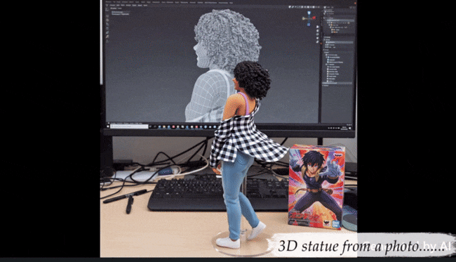 3d selfie statue video