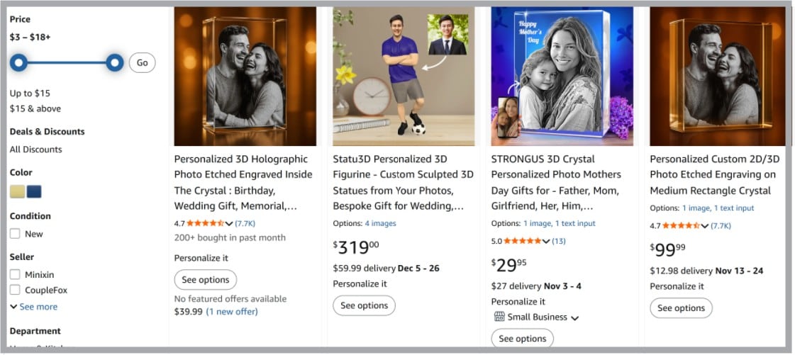 3d picture sculpture on amazon