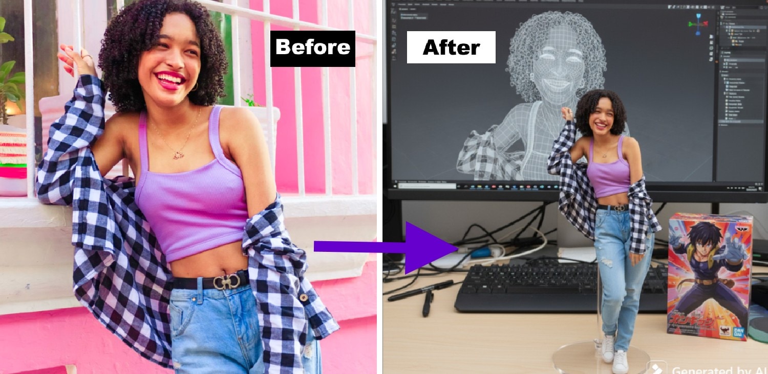 3d image before and after