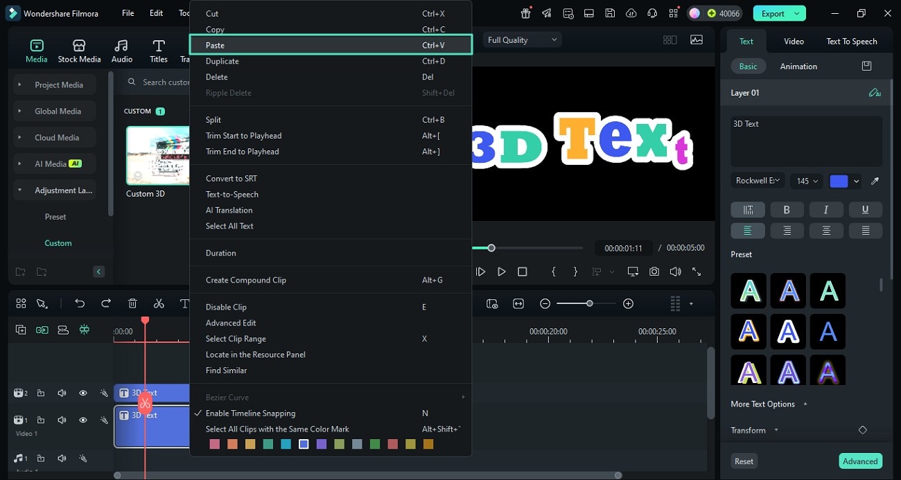 choose paste option