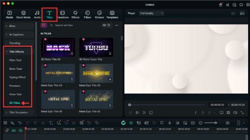 add a 3d text preset layer