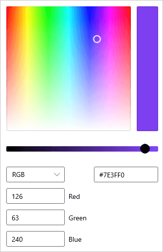 Seletor de Cor RGB