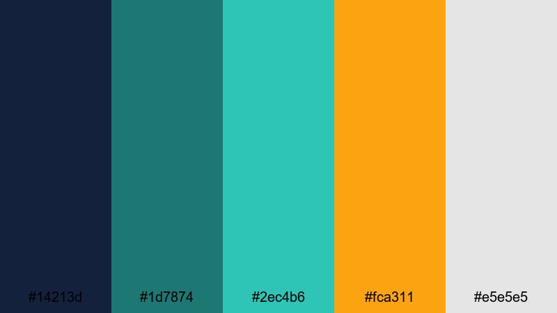 70s sports club green blue orange color palette with hex codes
