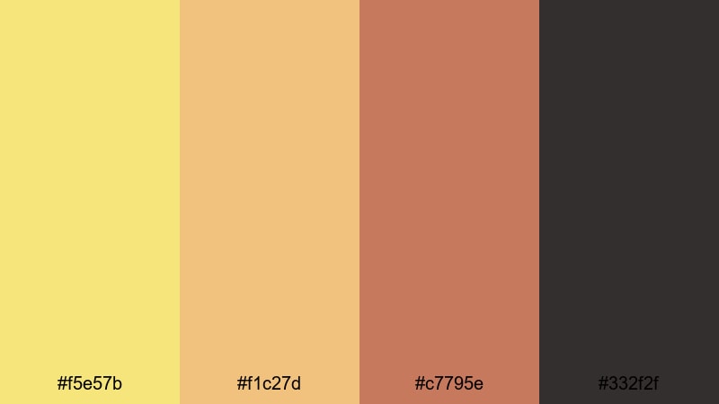 70s studio title card citrine color palette with hex codes