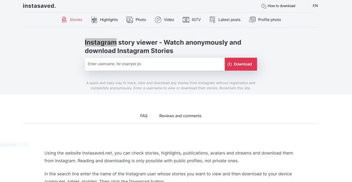instasaved story viewer