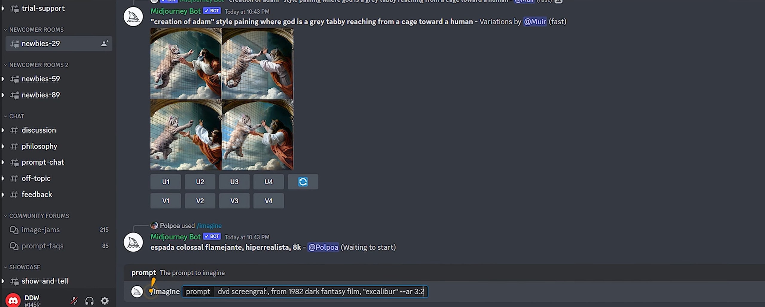 enter prompt in midjourney