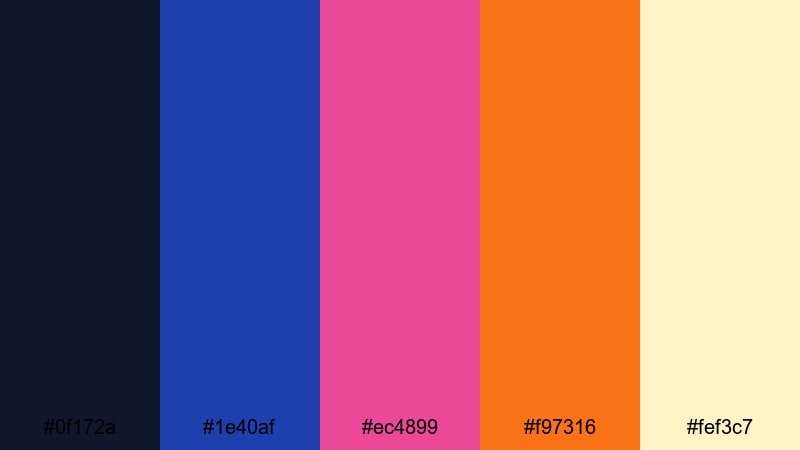 80s tape rewind true blue color palette with hex codes
