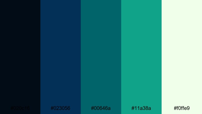 90s ocean screensaver blue dark green color palette with hex codes