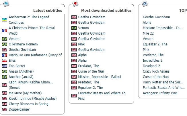 download subtitles movies