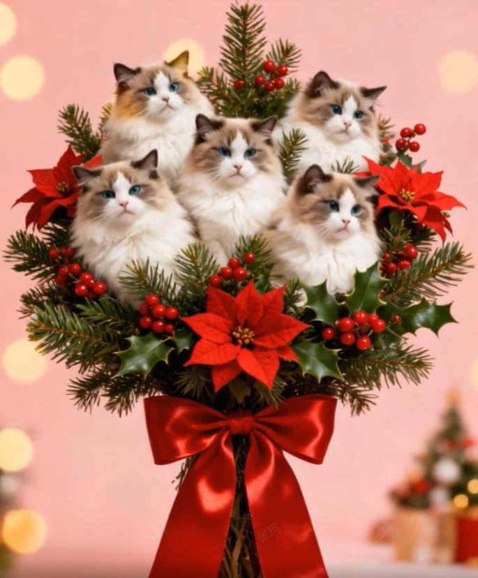 Pet Christmas Bouquet Show Vertical Video Template