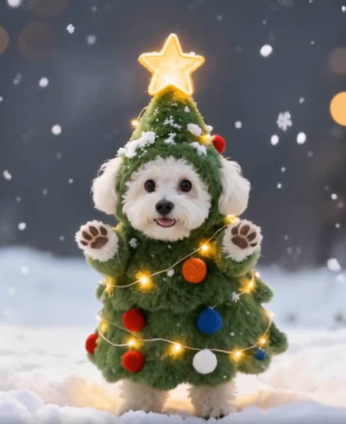 Pet Christmas Tree Style Note Vertical Video Template