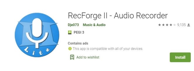 Aplikasi Perekam Suara untuk Android - RecForge-audio-recorder