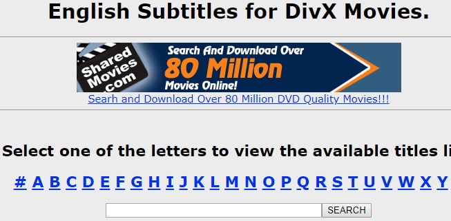 Subtitles for Divx and DVD Movies
