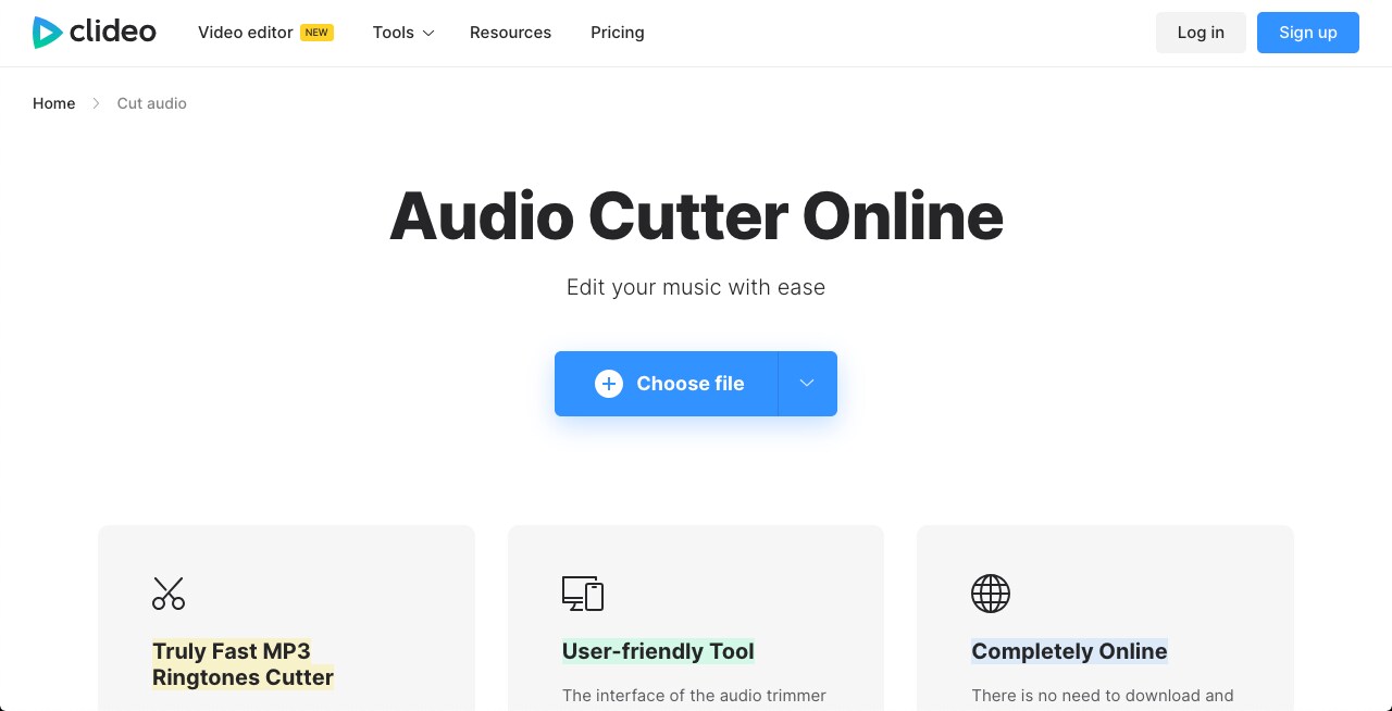 online mp3 cutter clideo