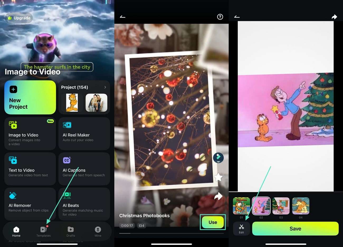select template filmora app