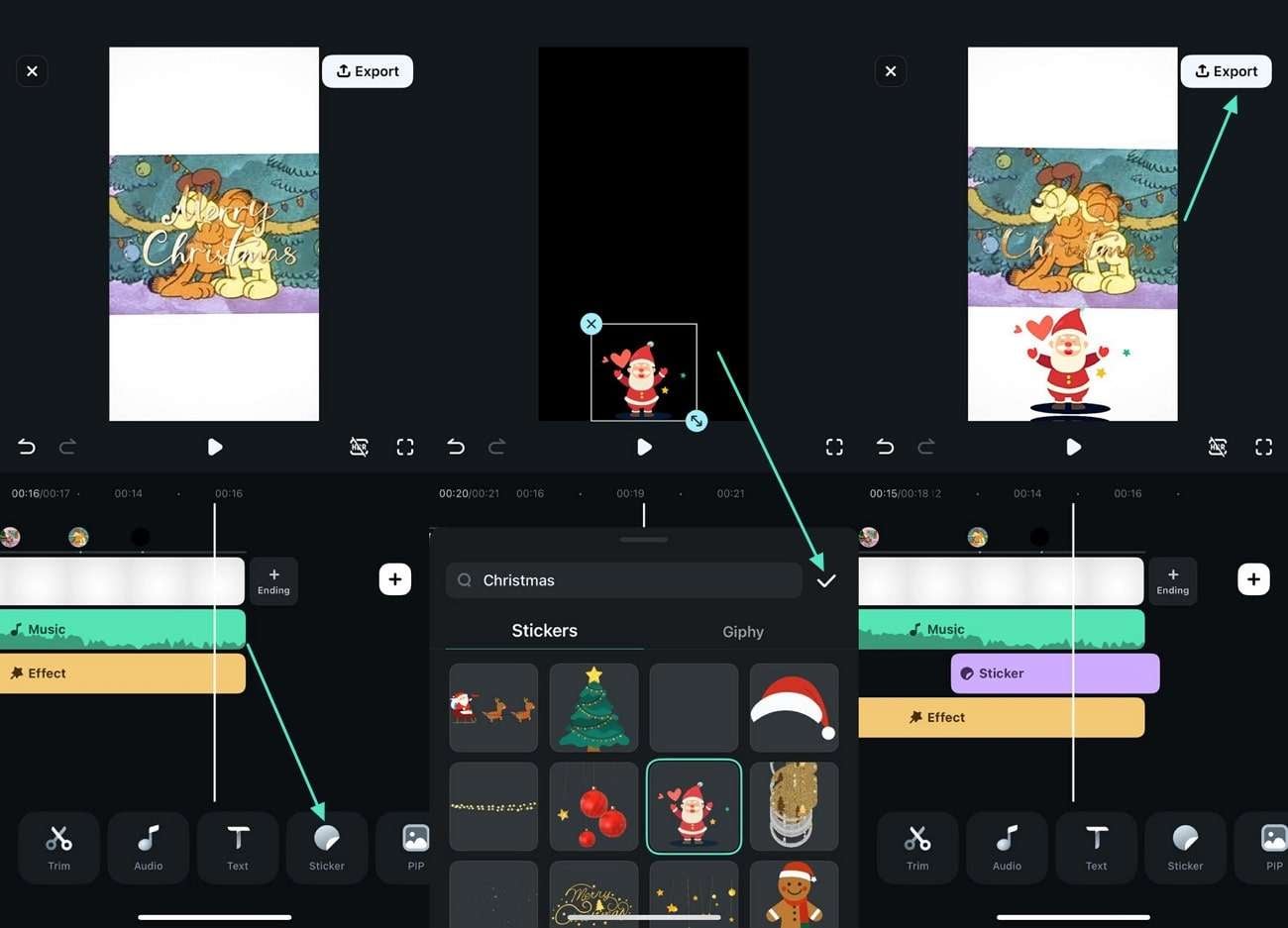 add stickers to filmora app