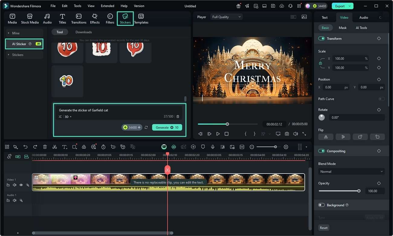 generate ai sticker filmora