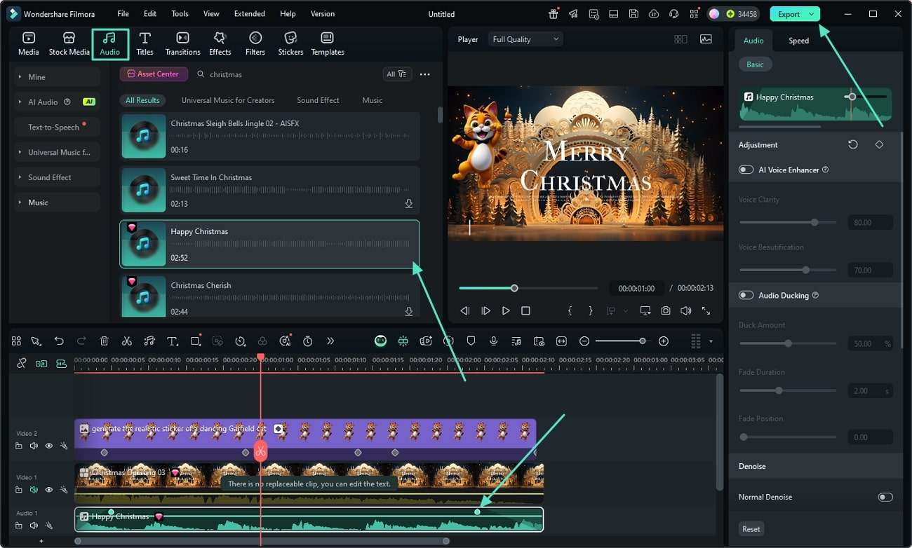 add bg music filmora