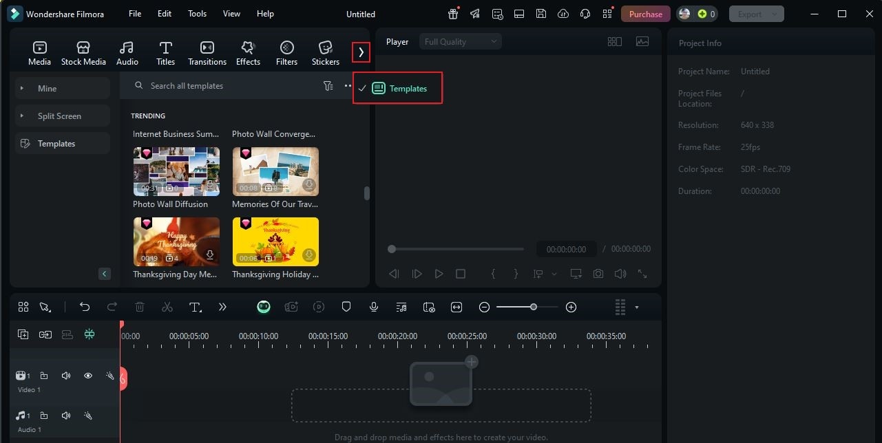 templates option