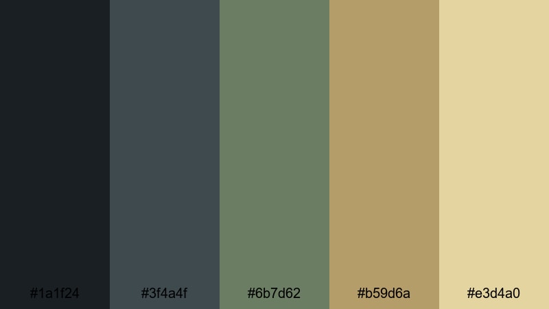 abandoned safehouse glow zombie apocalypse color palette with hex codes