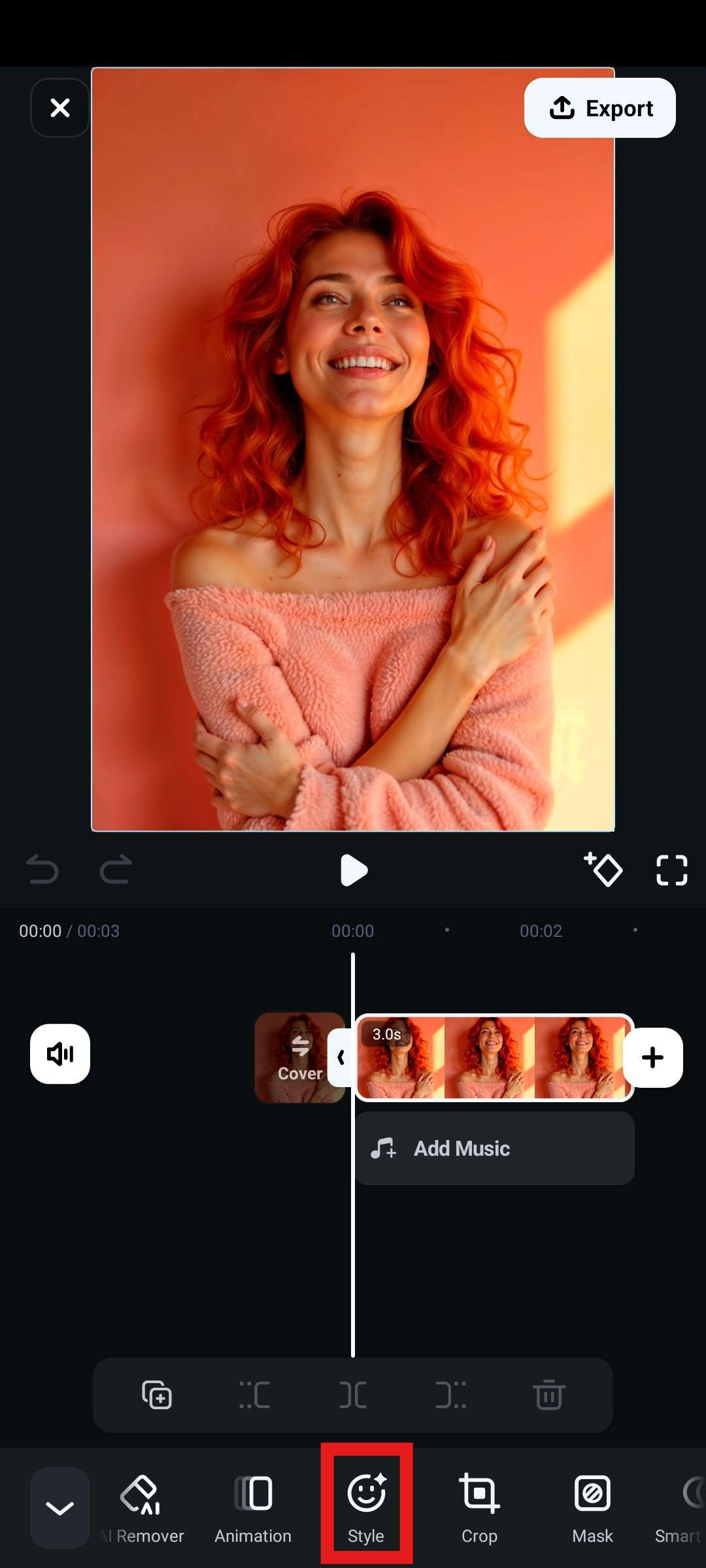 use image style feature filmora mobile