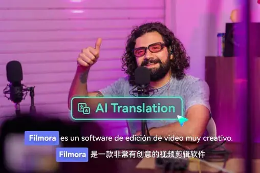 translate your video using filmora