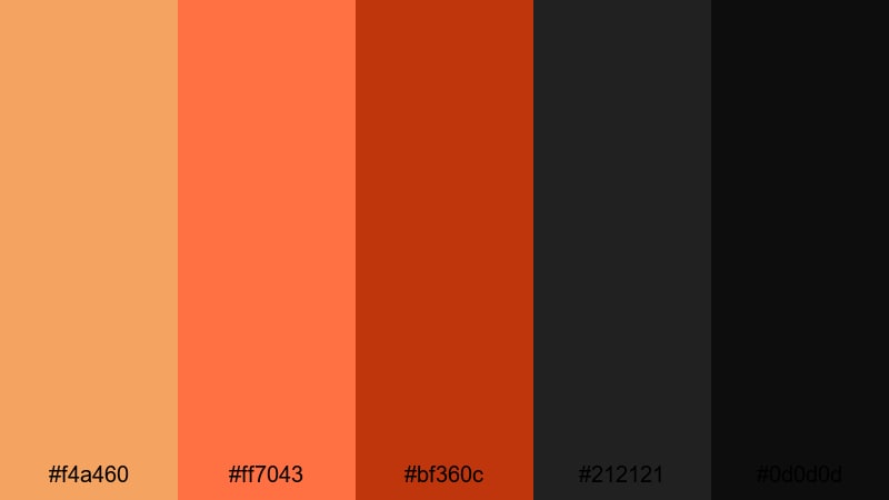 action trailer ember sandy brown color palette with hex codes