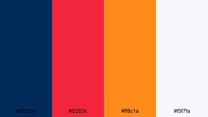 action trailer inferno blue red orange color palette with hex codes