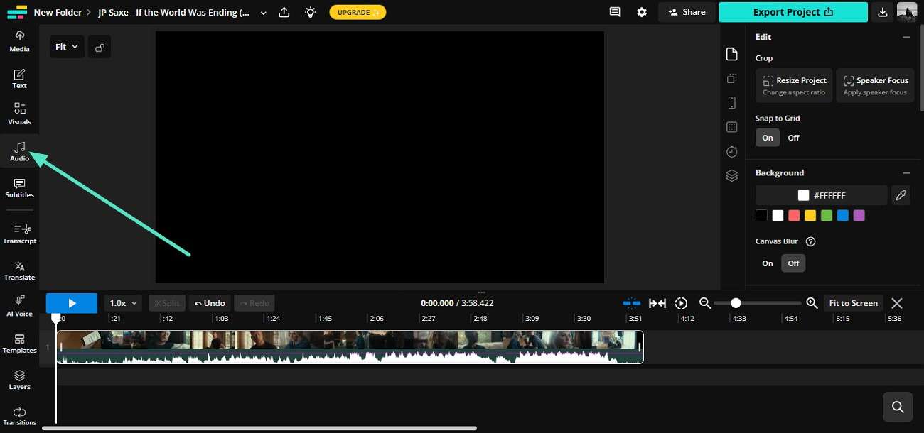 importer une vidéo et choisir l'audio