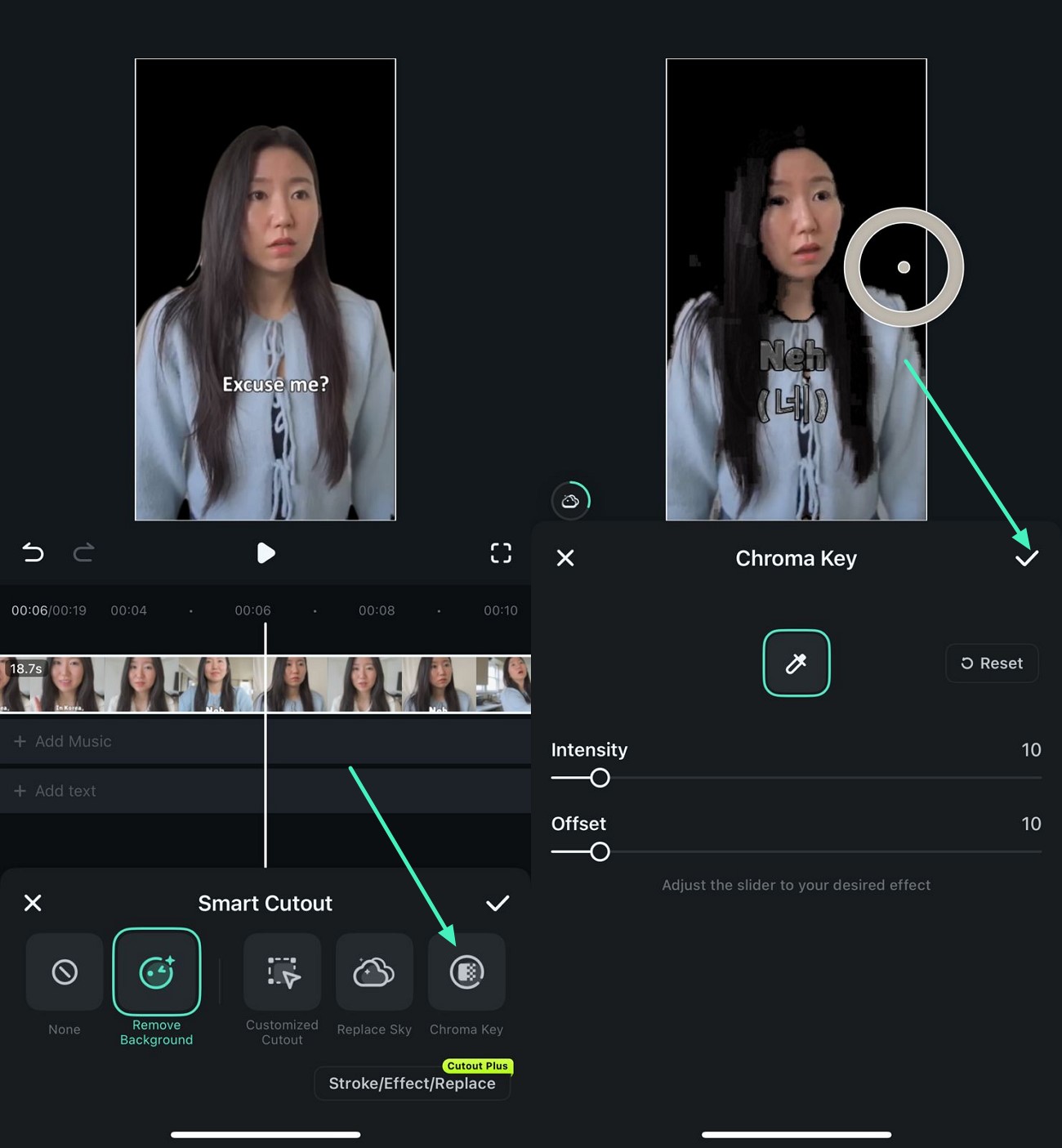 remove background with chroma key
