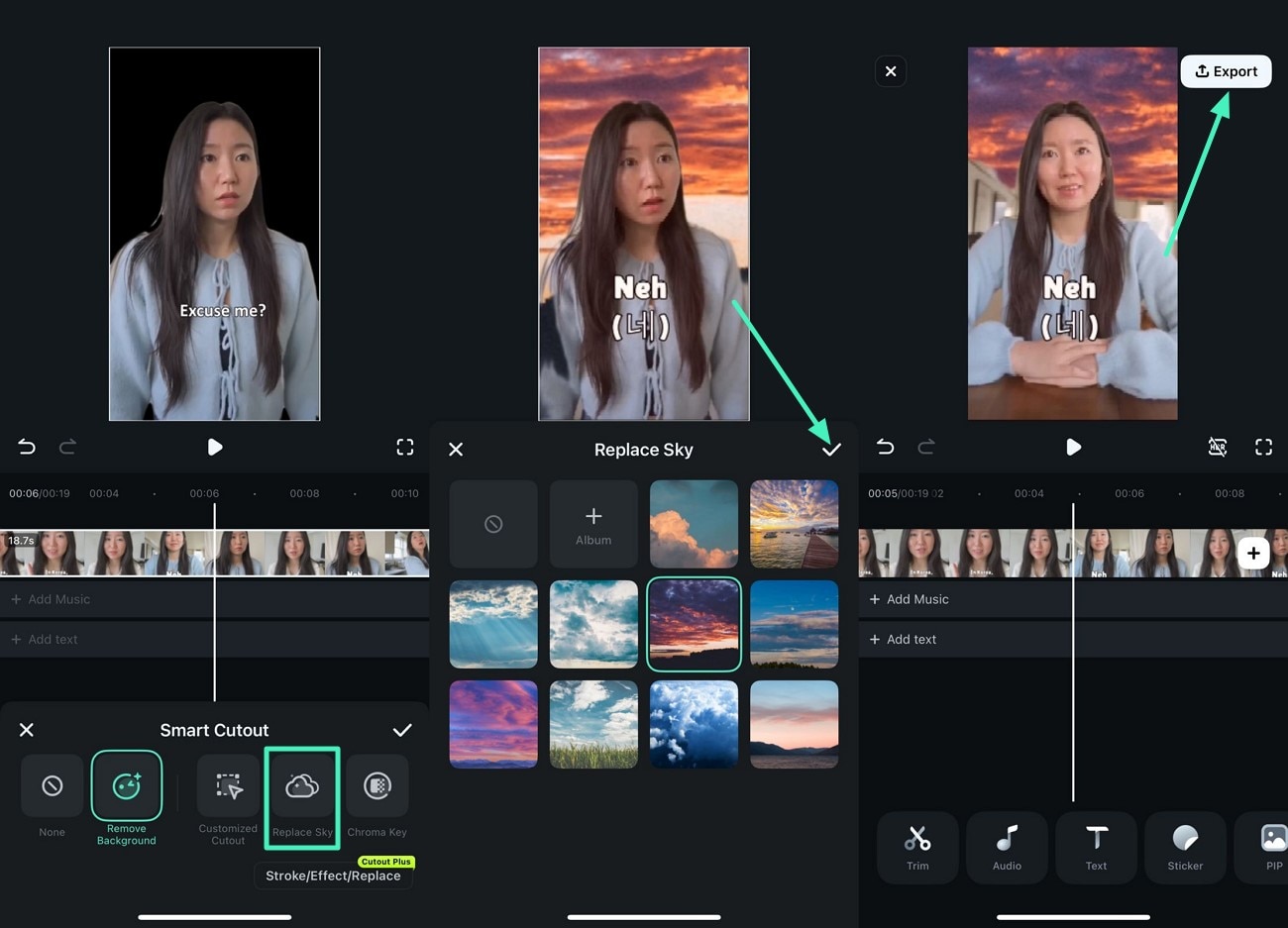 replace sky background