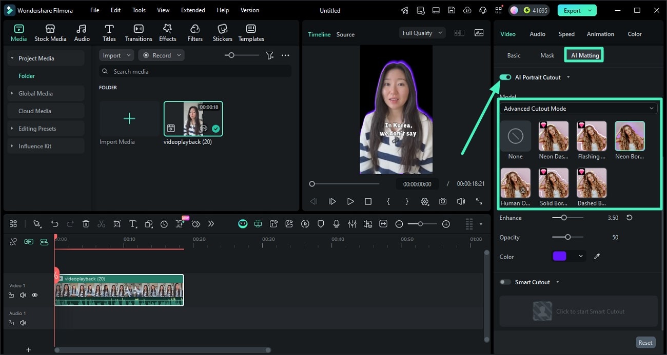 import video enable ai portrait