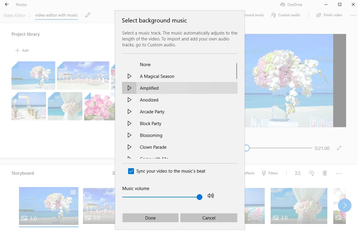 Hintergrundmusik zu Windows 10 Foto-Video hinzufügen
