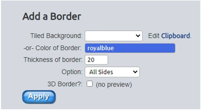 add borders to video lunapic
