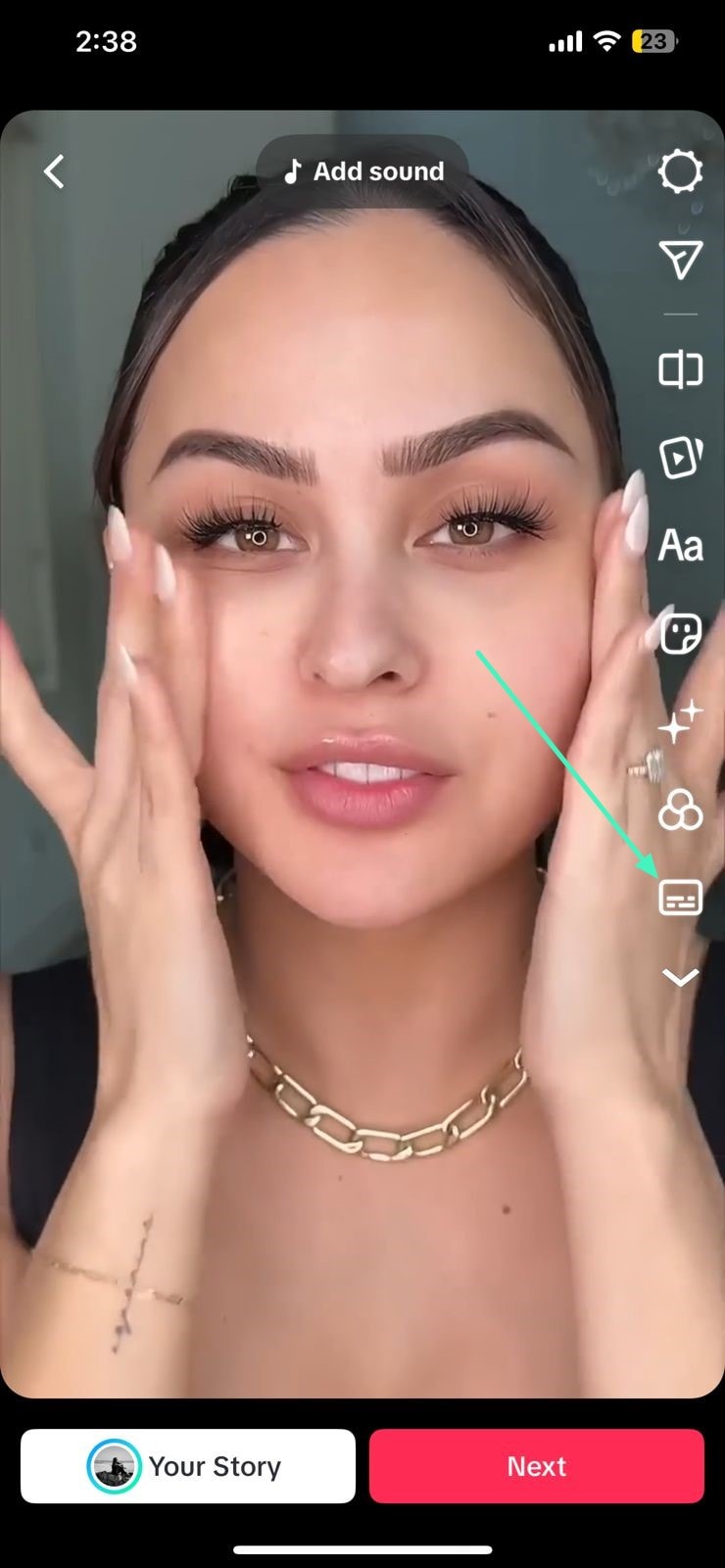 choose captions option