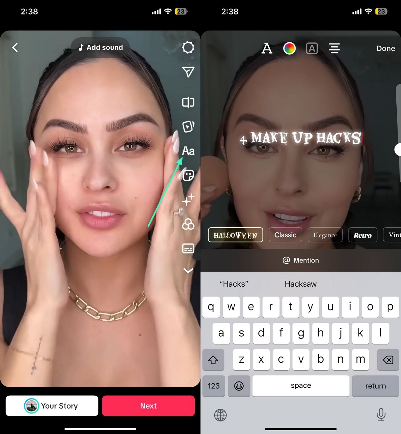 choose manual text option
