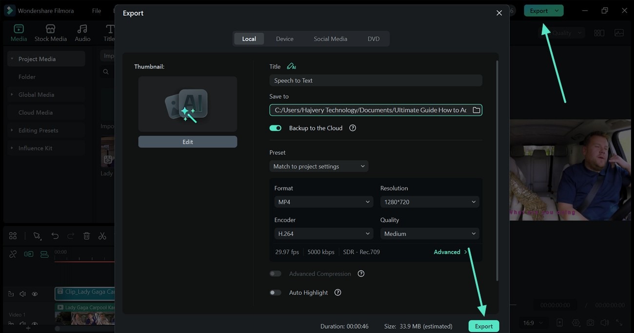 save video with captions