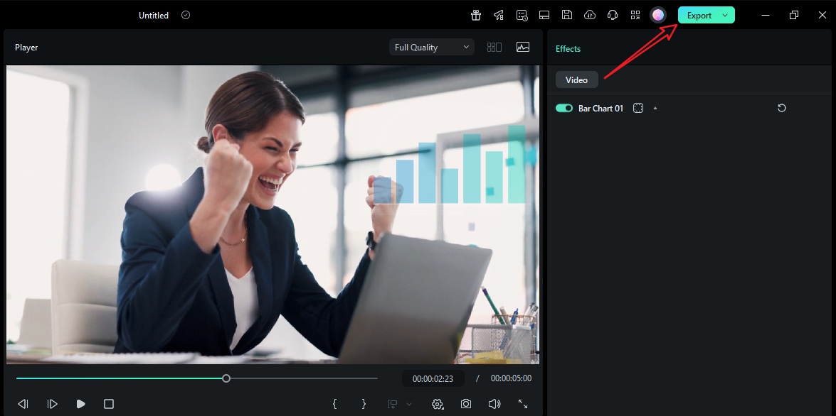 export the video with chart