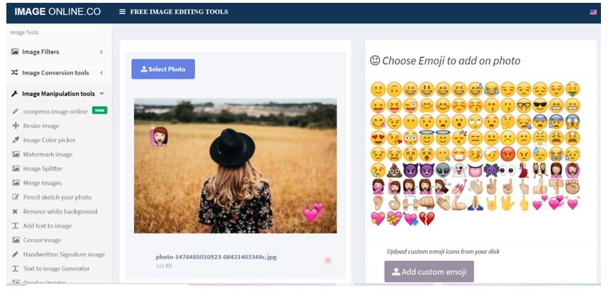 add emoji to photo emoji image online