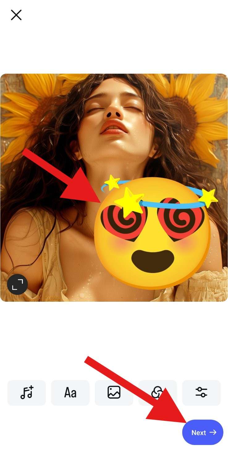 adjust emoji size and position instagram