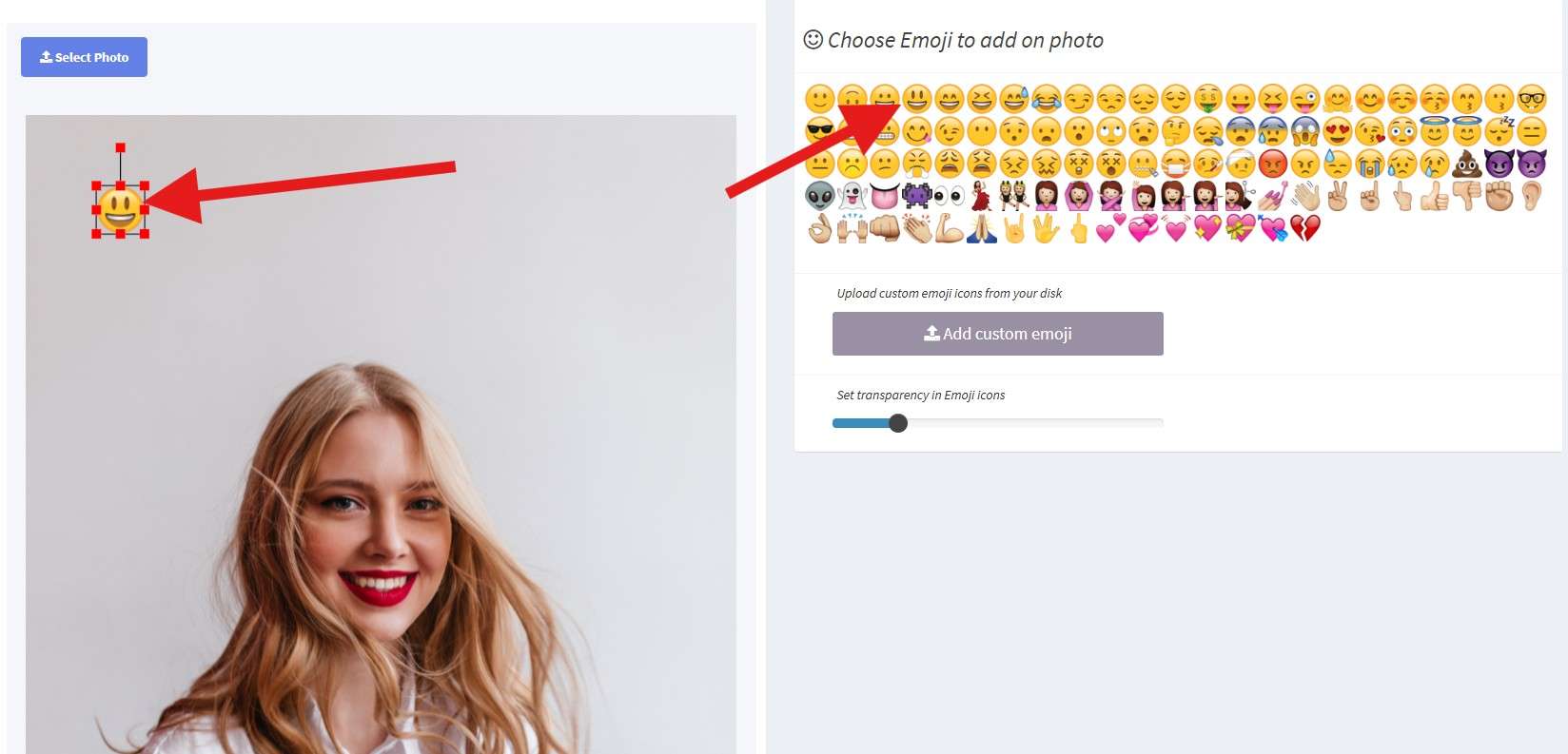 click to add emoji image online
