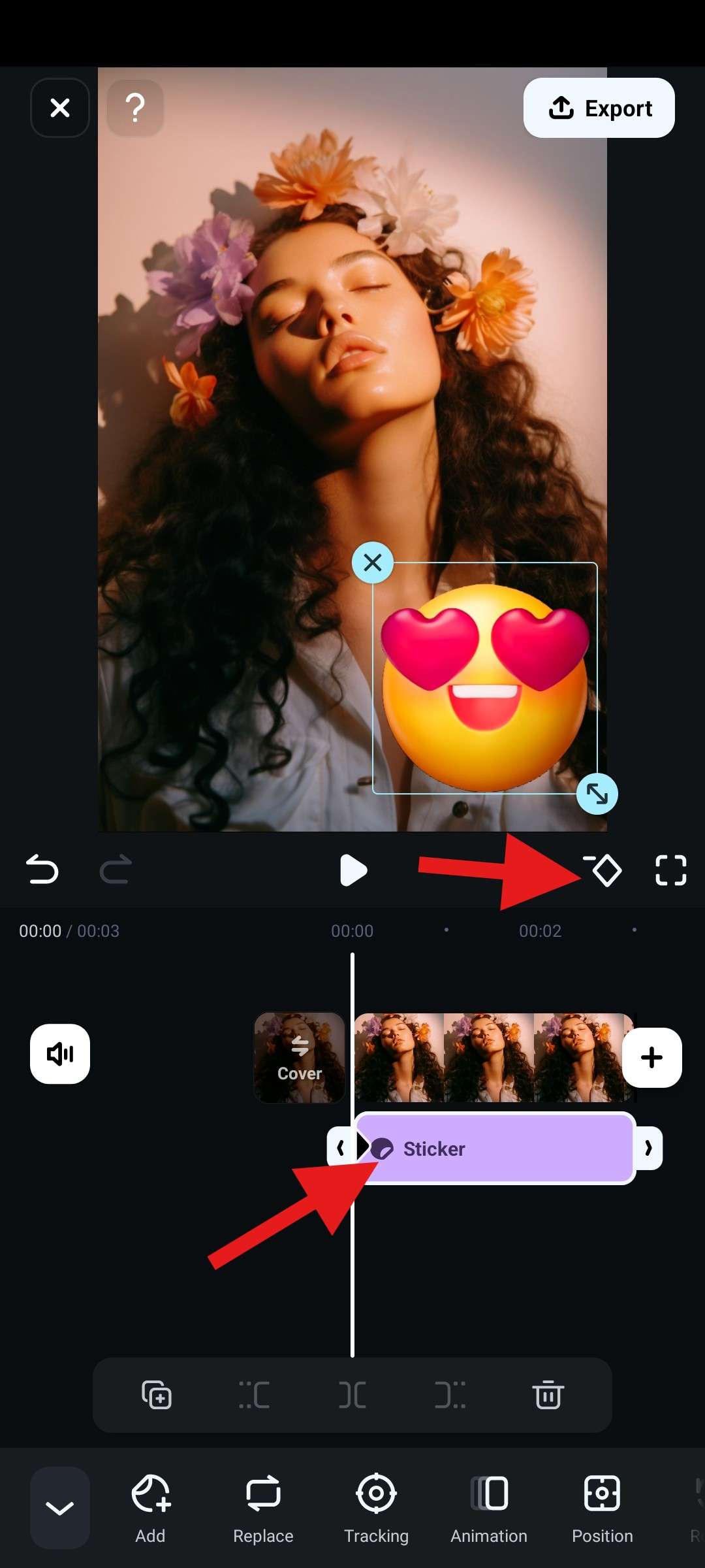 add first keyframe to photo filmora